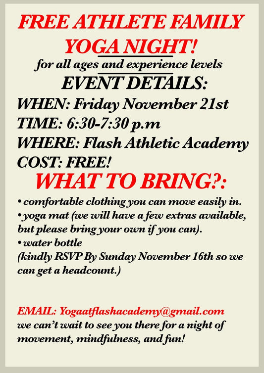 Yoga at Flash Athletic Academy
